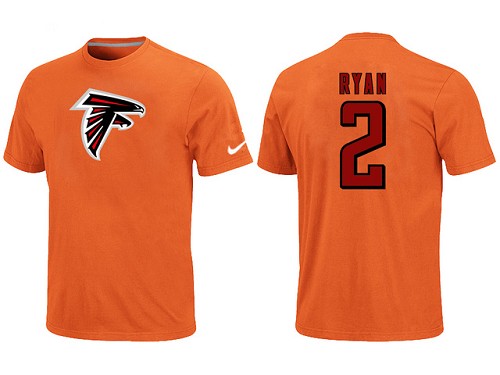 Nike Atlanta Falcons #2 Matt Ryan Name & Number NFL T-Shirt - Orange